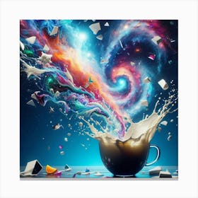 Coffee Cup With A Galaxy Canvas Print