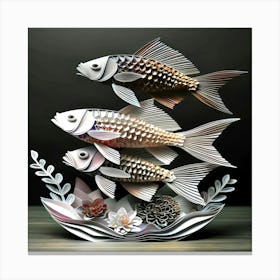 An Aquatic Origami Fish Canvas Print