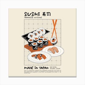 Sushi Square Canvas Print