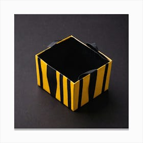 Yellow And Black Striped Box Canvas Print