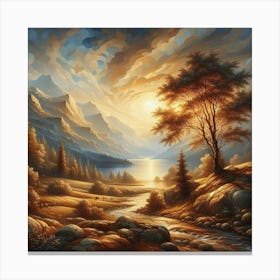 Sunset In The Mountains Canvas Print