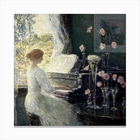 Woman At The Piano Canvas Print