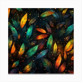 Colorful Leaves Wallpaper Canvas Print