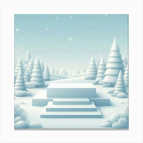 Snowy Winter Scene Canvas Print
