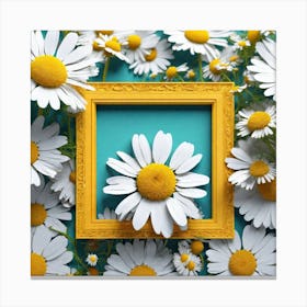 Daisies In A Frame 1 Canvas Print