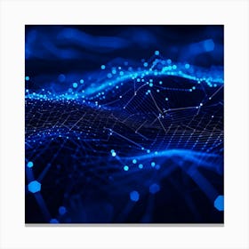 An Abstract Intricate Network Design Glowing With Intense Blue Astounding Waves Coursing Through C (2) 2 Canvas Print