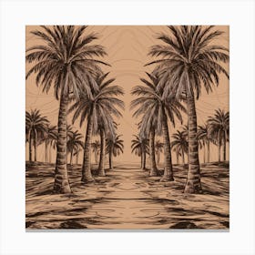 Palm Trees On The Beach Canvas Print