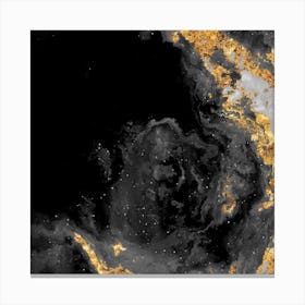100 Nebulas in Space with Stars Abstract in Black and Gold n.037 Canvas Print