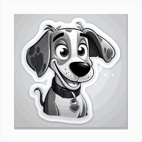 Cartoon Dog Sticker Canvas Print