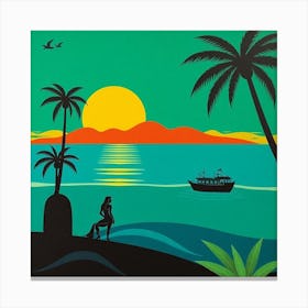 Sunset At The Beach Canvas Print