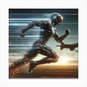 Cyborg Running 4 Canvas Print