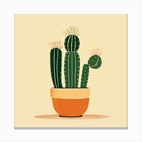 Rizwanakhan Simple Abstract Cactus Non Uniform Shapes Petrol 15 Canvas Print
