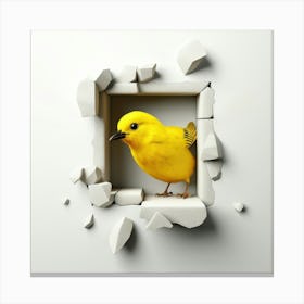 Yellow Bird In A Hole 1 Canvas Print