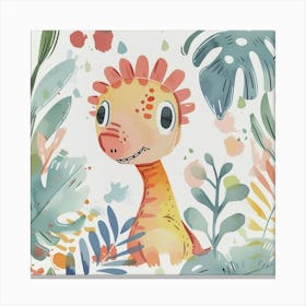 Cute Muted Pasteldilophosaurus Dinosaur  1 Canvas Print