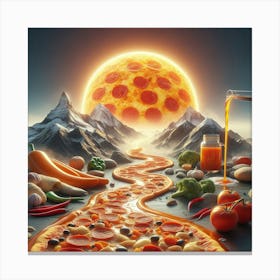 Pizza sun Canvas Print