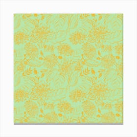 Light Lined Florals Canvas Print