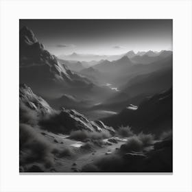 Black And White Landscape 4 Canvas Print