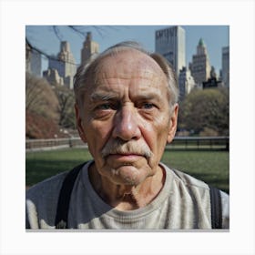 Portrait Of A Man In Central Park Canvas Print
