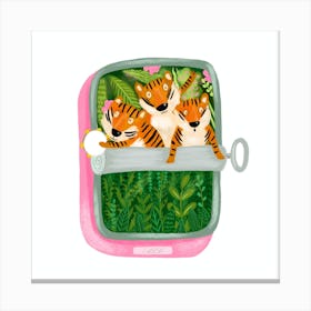 Tigers In A Tin Canvas Print