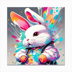 Bunny Splatter Canvas Print