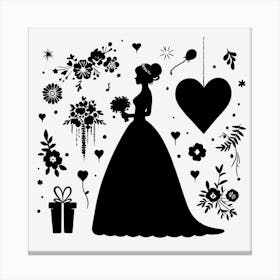 Wedding silhouette 7 Canvas Print