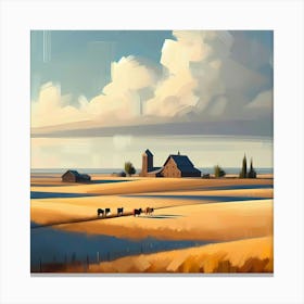 Barns In The Countryside Canvas Print