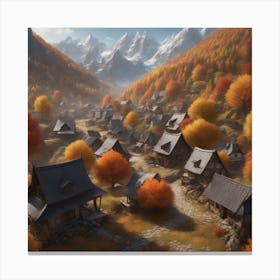 Village In Autumn 14 Canvas Print