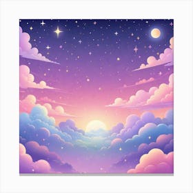 Sky With Twinkling Stars In Pastel Colors Square Composition 294 Canvas Print