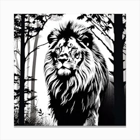 Lion In The Forest 7 Canvas Print