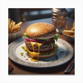 Burger 64 Canvas Print