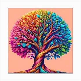 "Arboreal Symphony" - This radiant piece of art captures the essence of an autumnal symphony, where a tree, rooted in strength, branches out into an explosion of colors. The warm, fiery tones merge with cool, calming hues to create a visual representation of the tree of life, symbolizing growth, harmony, and the vibrant dance of seasons. Each leaf is intricately detailed, suggesting the unique beauty of individuality within the collective. This art piece is perfect for those who find solace in nature and delight in the colorful expressions of life. Let "Arboreal Symphony" resonate with the rhythm of nature in your own sanctuary. Canvas Print