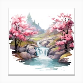 Watercolor Sakura Blossoms Canvas Print