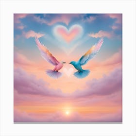 Hummingbirds In Love Canvas Print