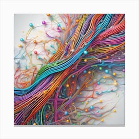 Abstract Colorful Wires 4 Canvas Print