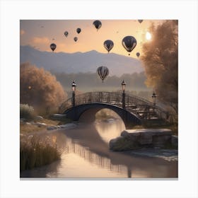 Hot Air Balloons Landscape 12 Canvas Print