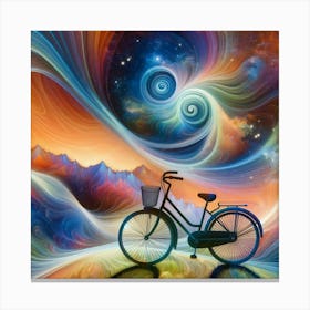 Bicycle In Space Canvas Print