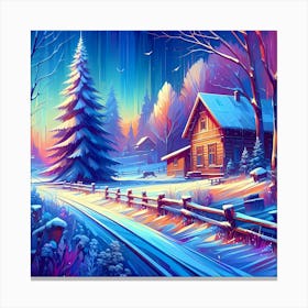 Winter Landscape Painting 5 Canvas Print