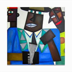 An Cubism Oil Of Rich And Poor People Canvas Print