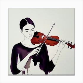 Woman Playing Violin Canvas Print