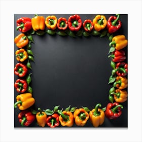 Frame Of Peppers 8 Canvas Print