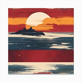 Sunset Over The Ocean Canvas Print