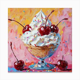 Ice Cream Sundae Art 1 Canvas Print