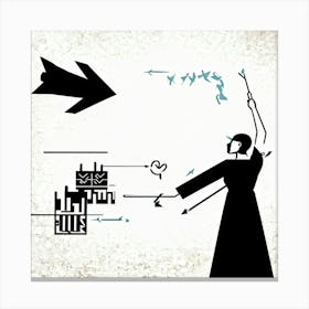 Abstract Illustration Of A Hand Selecting An Arrow From A Collection Turning And Guiding It Towards (3) Canvas Print