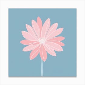 A White And Pink Flower In Minimalist Style Square Composition 530 Canvas Print