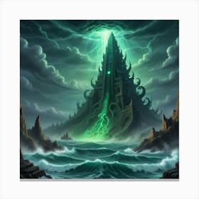 Digital Painting An Illustration Of The Sunken City Canvas Print