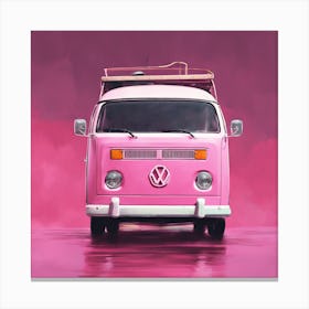 Pink Vw Bus 2 Canvas Print