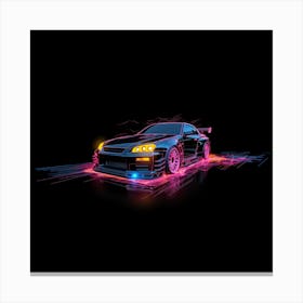 Skyline R34 Variant Neon Laser Trace Canvas Print