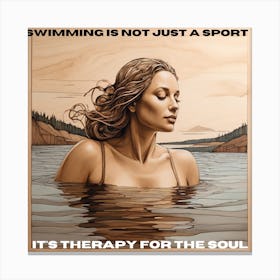 Swimming Is Not Just A Sport It'S Therapy For The Soul 1 Canvas Print