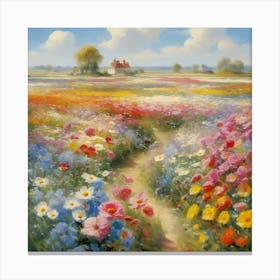 Bloemenzee Dutch For Sea Of Flowers Fields Of Flowers In A Dreamlike State With Swirling 13 Canvas Print