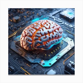 Brain On A Circuit Board 94 Canvas Print